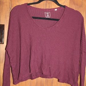 Me to We maroon cropped sweater